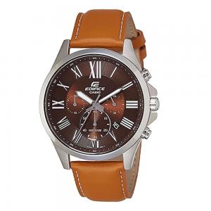 Casio Edifice EFV 550L 5AVUDF Mens Watch Analog Brown Dial Brown Leather Band