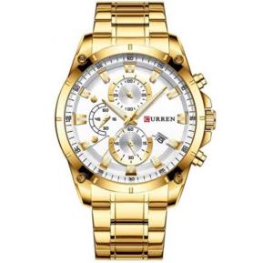 Curren 8360 Stainless Steel Stylish Watch For Men, Gold