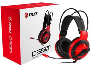 MSI DS501 Wired Gaming Headset with Microphone Black with Red