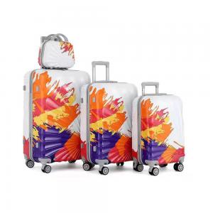 Printed Lightweight Abs Luggage 4 Pcs Set Flame Blue