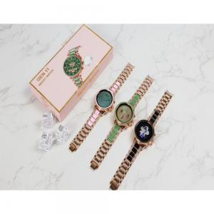 GEN 11 Stylish Ladies Metal With Shining Stone Calling Smart Watch With Wirelss Charger And All Functions -Assorted Color
