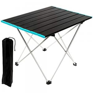 Portable Folding Camping Table, with Aluminum Tabletop, Ultralight Foldable Side Table with Carry Bag, Perfect for Outdoor, Picnic, Camping, Beach