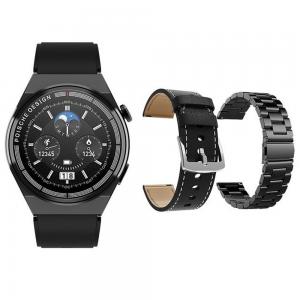 GT3 Max 1.5 Inch HD Screen Business Smart Watch With Wireless Charging Bluetooth Call IP68 Waterproof with 3 Straps Black