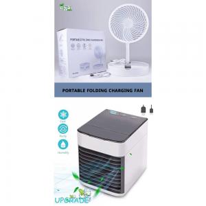 2 1n 1 Elony Air Cooler and Portable Folding Rechargeable Fan with Light