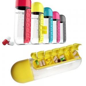 Daily Pill Box Organizer with Water Bottle