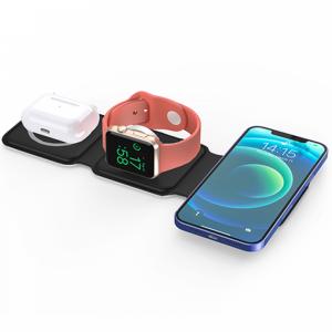 Wiwu M6 Power Air 15W 3 In 1 Wireless Charger Black