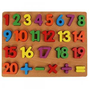 Wooden Puzzle Number on Board Multicolor