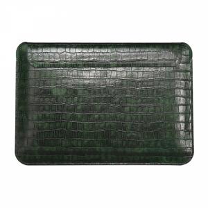 Wiwu SCGLSM16.2MGR Skin Croco Genuine Leather Sleeve For Macbook 16.2 Midnight Green