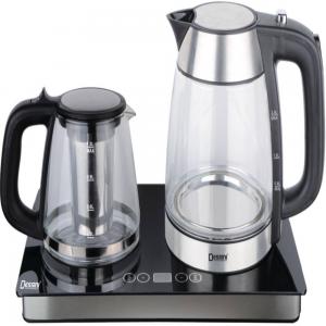 Dessini LM151 Electric Tea Tray With Glass Kettle Black