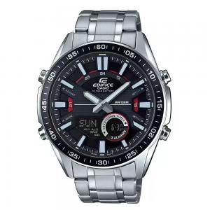 Casio Edifice EFV C100D 1AVDF Mens Watch Analog and Digital Combo Black Dial Silver Stainless Band