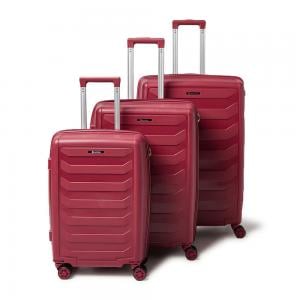 Partner 3 Piece Hardside Luggage Trolley Bag Red
