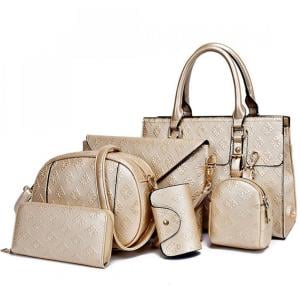 EL AMR Women Handbags Set Of 6 pcs 617 Gold