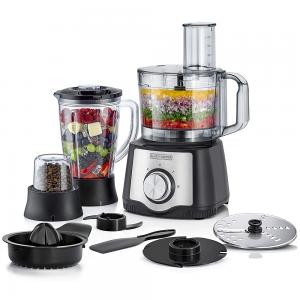 Black and Decker FX650-B5 6 In 1 Electric Food Processor 600W, Black And Silver