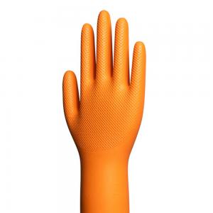 WRP Multi purpose Orange Eduo Diamond Nitrile Powder Free Gloves, Small