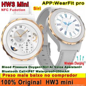 Wearfit Pro HW3 Mini Smartwatch With Wireless Charging White Strap