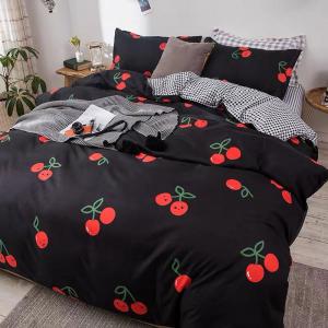 Double Size Bed Sheet Set of 6 Pieces, Cherry Design, 200x230 cm