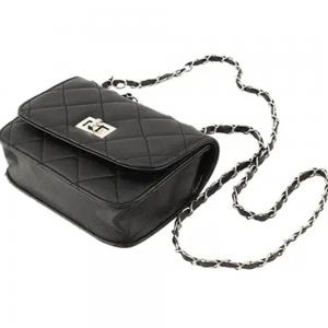 Leather Puch Lock Crossbody Bag N16562368A Black