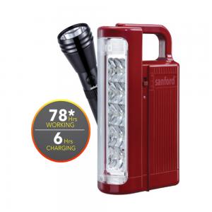 Sanford Rechargeable LED Search Light And Emergency Combo 2 In 1, SF6213SEC BS BLACK & RED