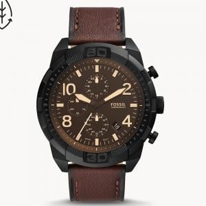 Fossil Bronson Chronograph Dark Brown Eco Leather Watch