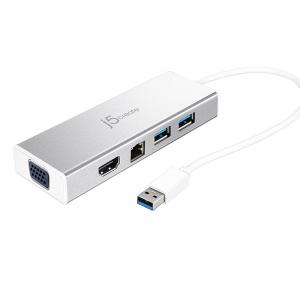 J5 Create JUD380 USB 3.0 to VGA/HDMI/Ethernet/USB3.1 Dock