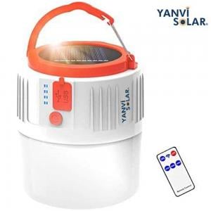 Portable Solar Emergency Light with USB Phone Charging Flashlight and with Remote Control