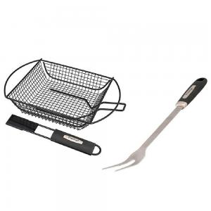 Prestige PR81628 Nonstick BBQ Vegetable and Shrimp Basket with BBQ Fork