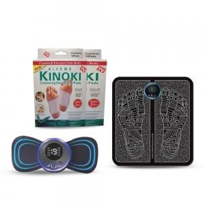 3 in1 Massager Combo! EMS foot massager with kinoki Cleansing Detox Foot Pads and Electric EMS Neck Massager