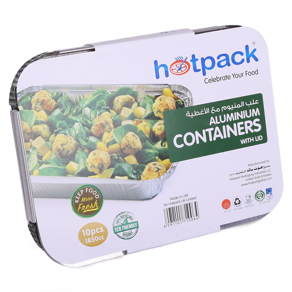Hotpack Aluminium Container 83185 (1850 cc), 10 Piece - HSM83185