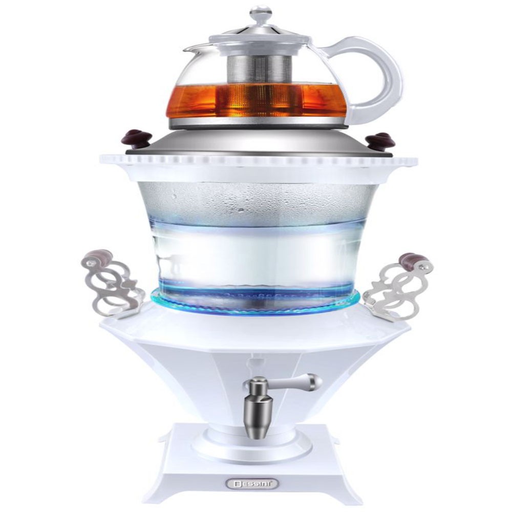 New Electric Samovar 3.2L+Glass Teapot Blk