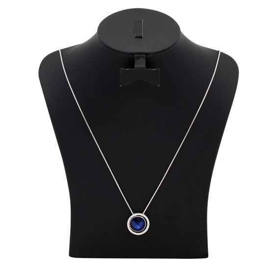 Stainless Steel Blue Stone Necklace