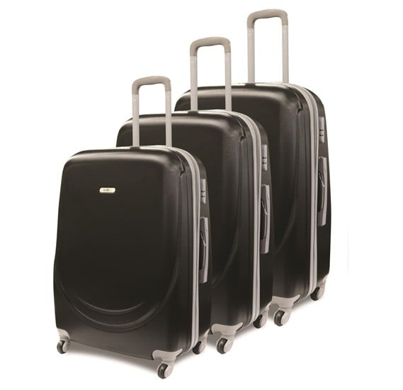 Traveller Abs 4 Wheel Trolley Set 20, 24 and 28 Inch - Black