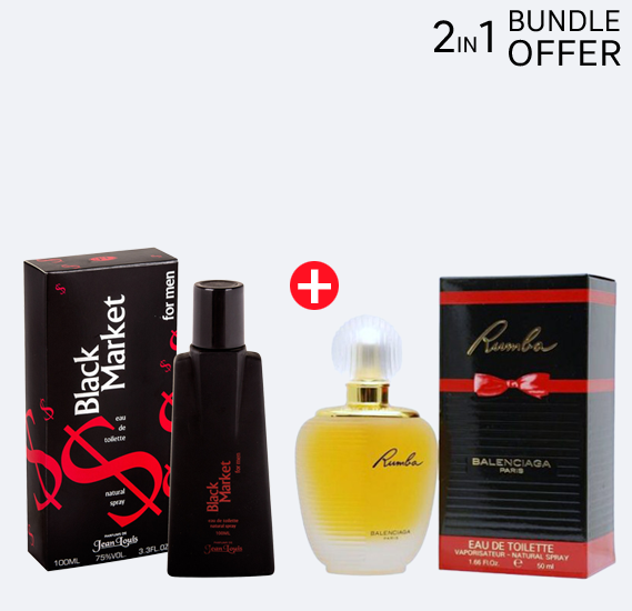2 in 1 Perfume Pack of Shirley May Black and Rumbari, Black