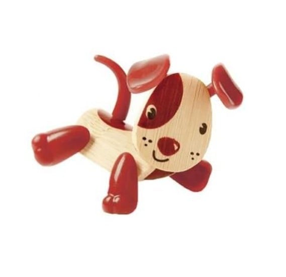 Hape Dog Red bamboo figurine, E5533