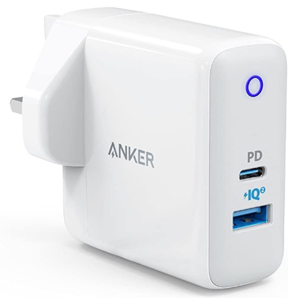 Anker PowerPort PD+2 18W USB-C + 15W USB-A UK White, A2626KD1