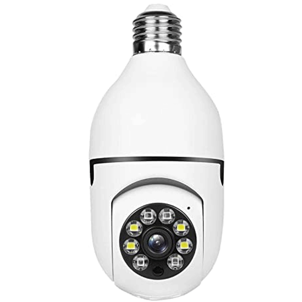 Wifi Smart CCTV Bulb Camera 1080P, Night Vision IP Camera, PTZ Camera, 4X Digital Zoom Monitor, Home Security System, WiFi Camera Full Color