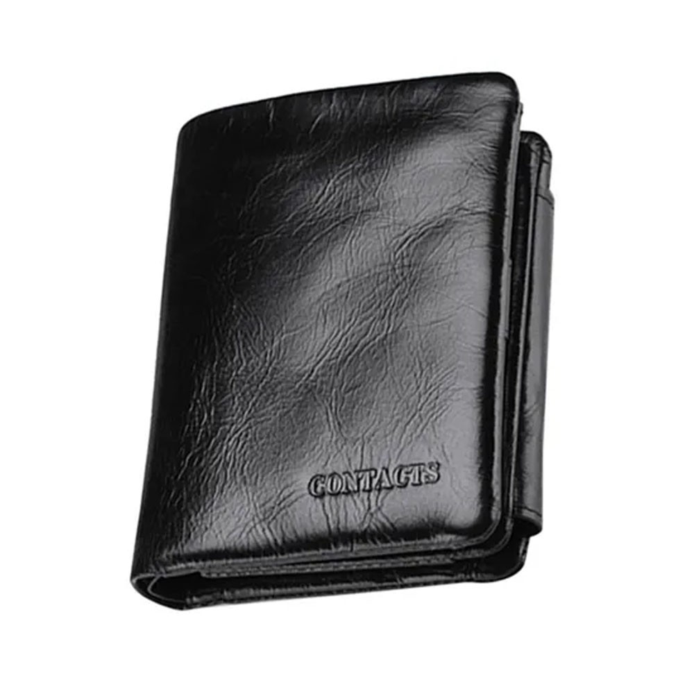 Ferrari Tri-fold wallet in hammered leather Unisex