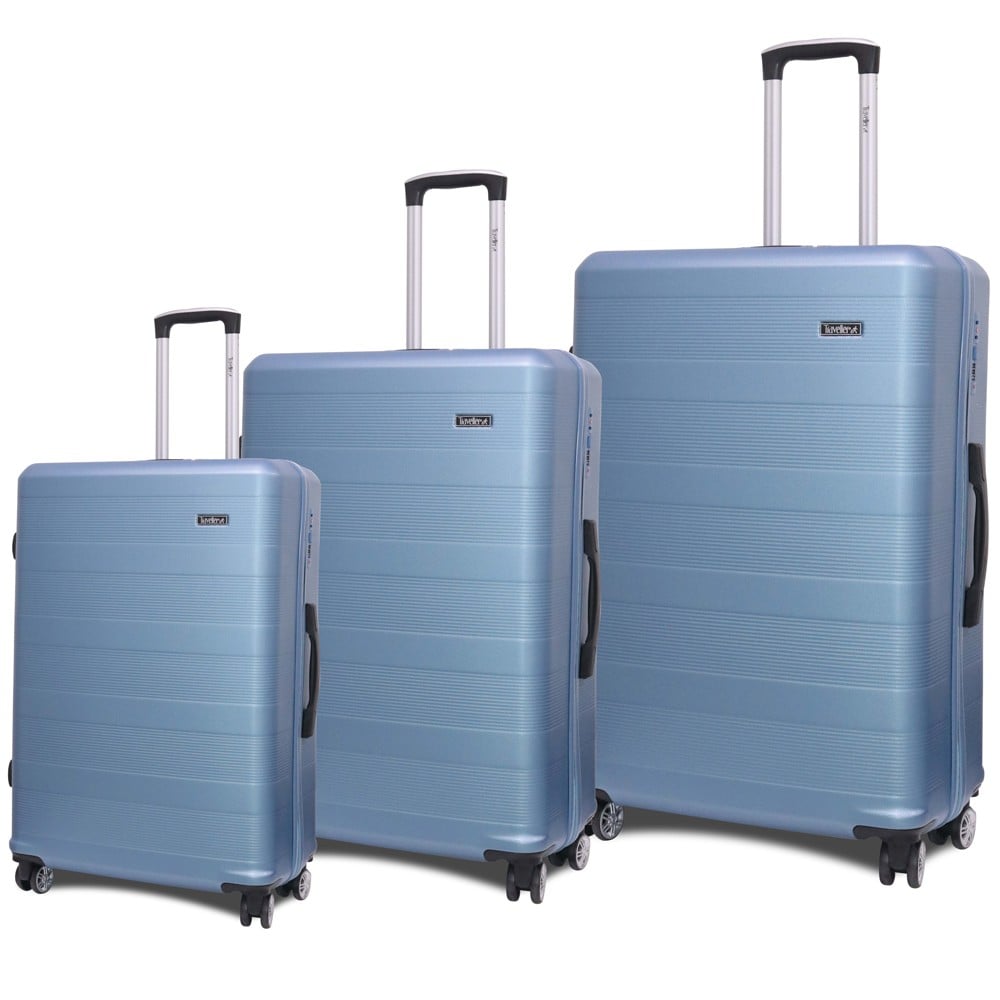Traveller ABS 4 Wheel Premium Luggage Trolley 3pcs Set, Blue, TR-3300