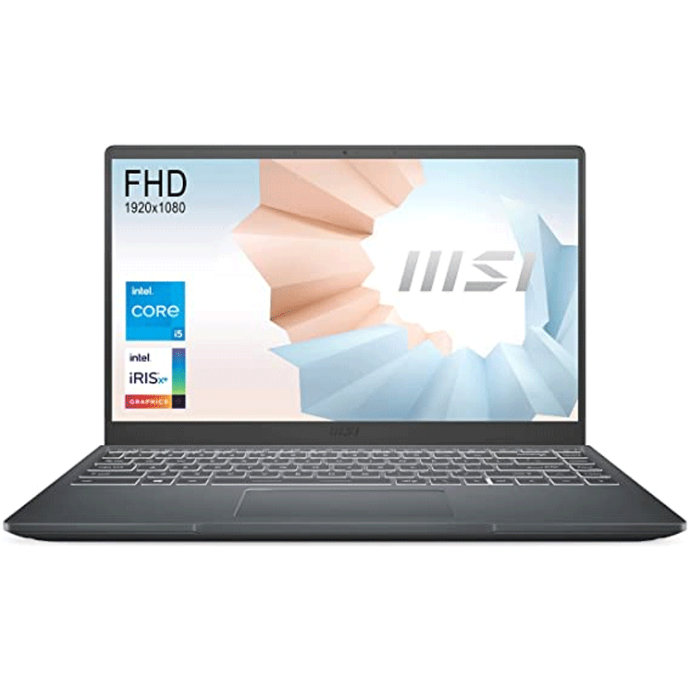 MSI Modern 14 Intel i3 1115G4 14 Inch FHD IPS Level 60Hz Panel Laptop 4GB 256 GB NVMe SSD Windows 11 Home Intel UHD Graphics Carbon Grey 1 3Kg