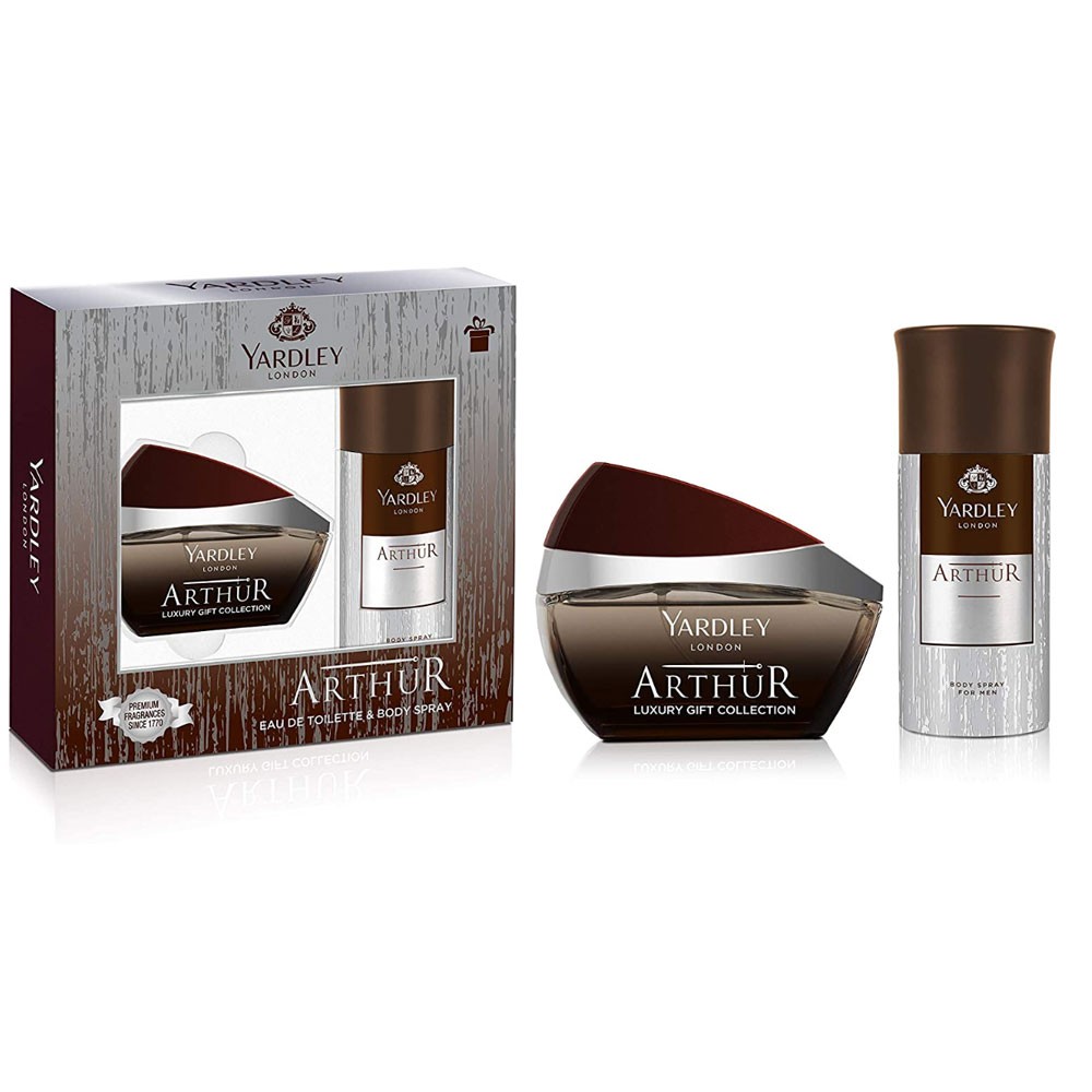 Yardley Arthur for Men, Classic Refreshing Scent, Official Scent, EDT 100ml + Body Spray 150 ml