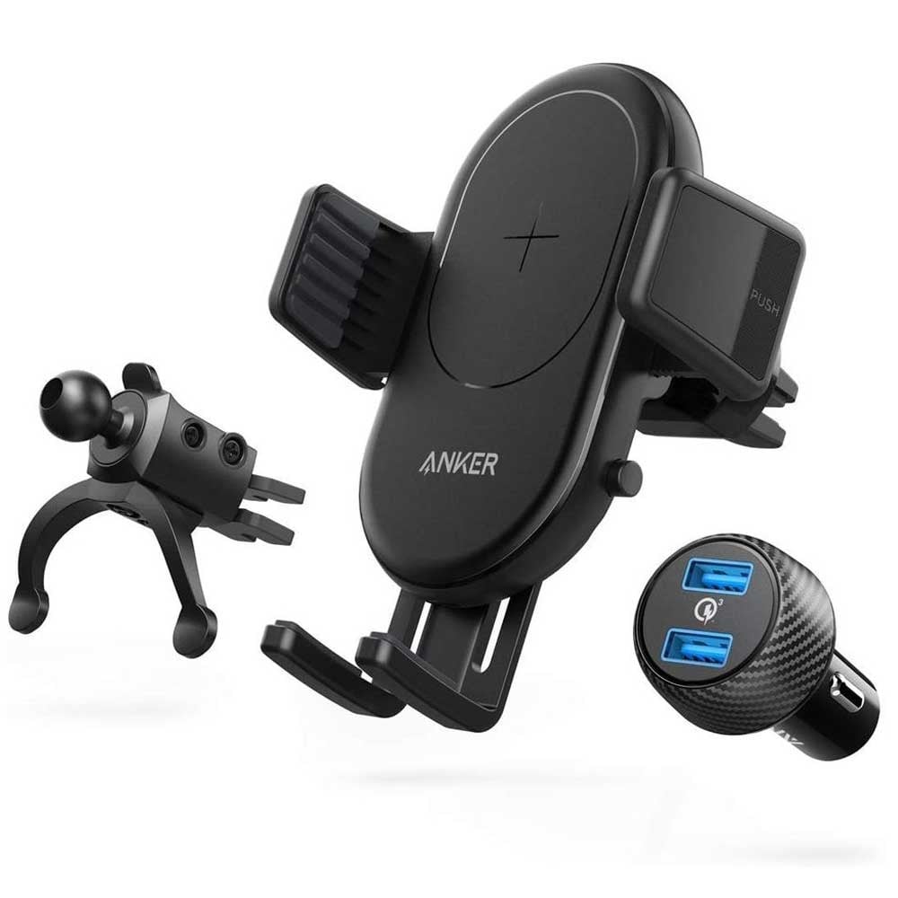 Anker PowerWave 7.5 Car Charger With Air Vent Phone Holder Black, B2551H13