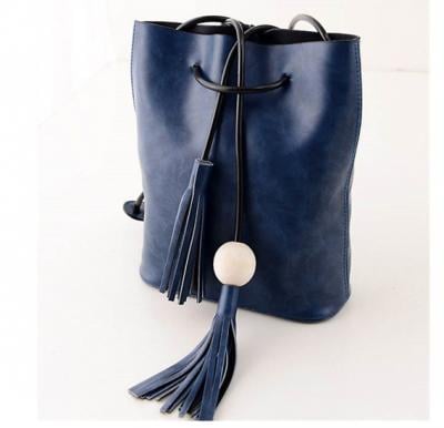 Wooden Bead Handbag -Blue
