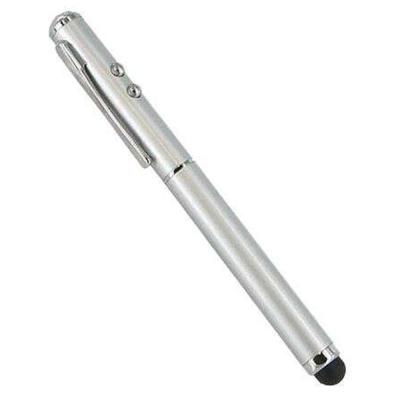 3in1 Capacitive Silver Stylus Pen Laser Presentation Pointer Led Light For Garmin Asus Garminfone N22821852A Silver