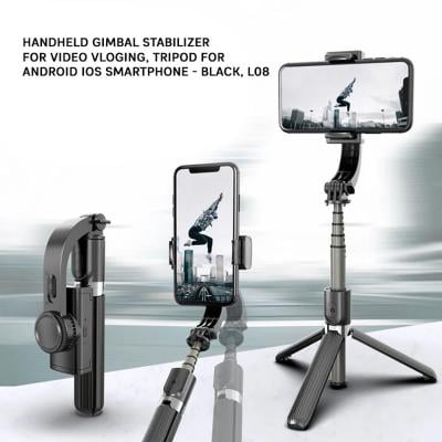 Handheld Gimbal Stabilizer for Video Vloging, Tripod for Android IOS Smartphone - Black, L08