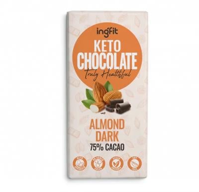 Ingfit ING0067242 Premium Sugar Free Keto Chocolate Almond Dark 95g