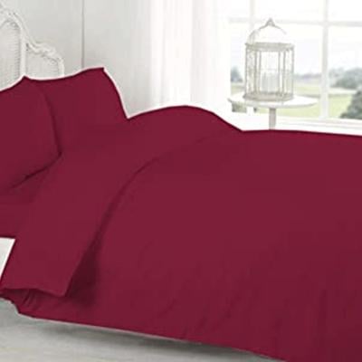 BYFT Orchard Bedlinen Set King Size Maroon 1 Flat Bedsheet, 2 Pillow Cases, 1 Duvet Cover Cotton