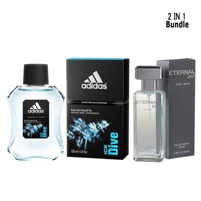 2 in 1 Fragrance Pack of Adidas Ice dive 100 ml and Eternal love for men 100ml