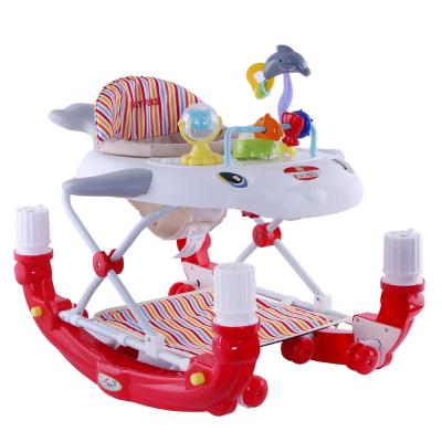 Baby Plus BP7747-Red/Wht Baby Walker Cum Rocker, Red and White