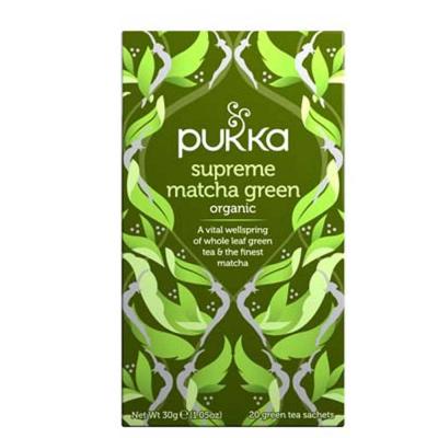 Pukka Supreme Matcha Green, Organic Herbal Green Tea with Sencha, 20 Tea Bags
