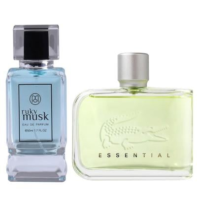 Buy Lacoste Essential Pour Homme Edt for Men 125ml, 737052483214 and Get Ruky Musk EDP 50 ML for Unisex Free
