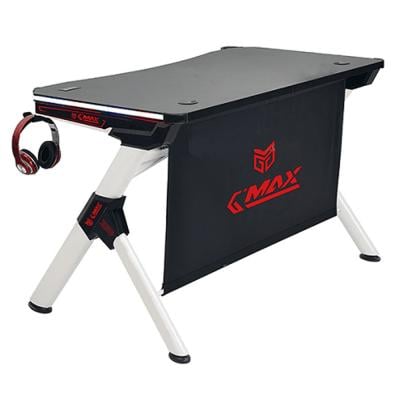 G-Max GMT-8003ABW-1175 Gaming Table With Large LED, Black and White